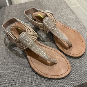 Madden Girl Sandals. Nude with iridescent gems. Size 6. Worn twice